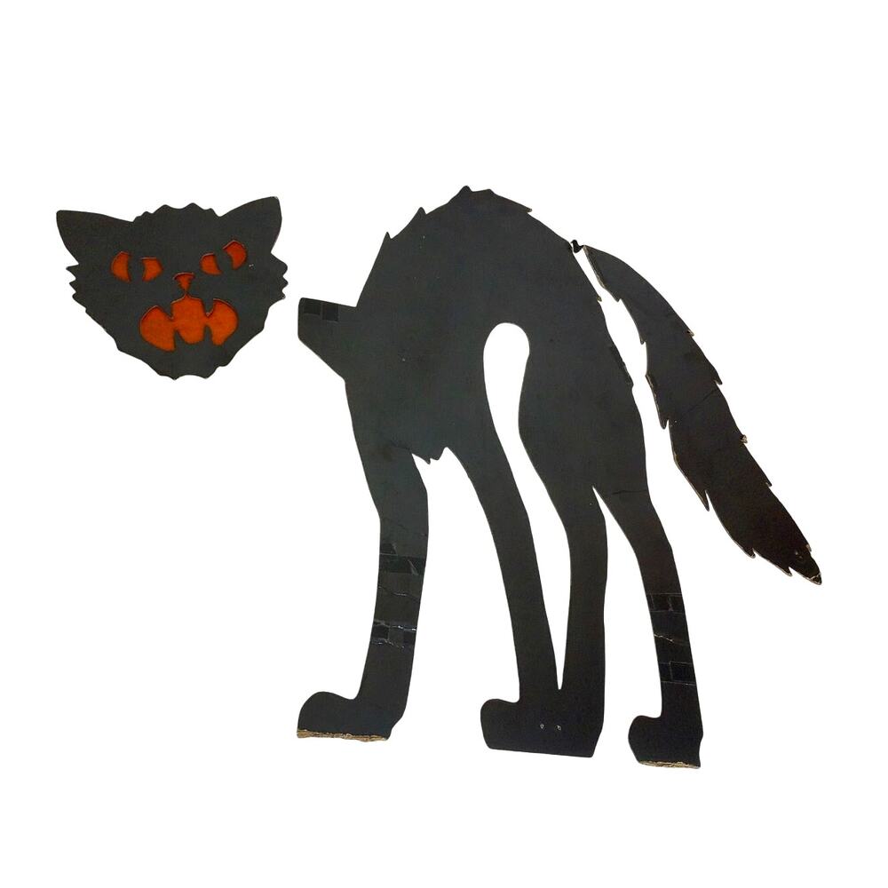 Vintage 1934 Dennison Halloween Black Cat Centerpiece Die Cut Parts Read As Is